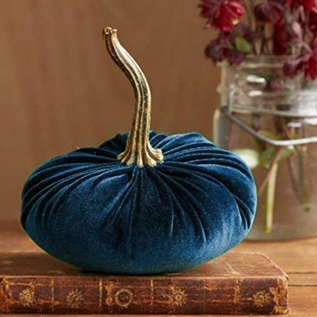 Handmade velvet decorative pumpkin